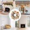 Festive Autumn Wreath with Maple Leaves and Pumpkin Décor view 4