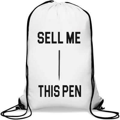 Sell Me This Pen Gym Sack Casual Drawstring Bag White