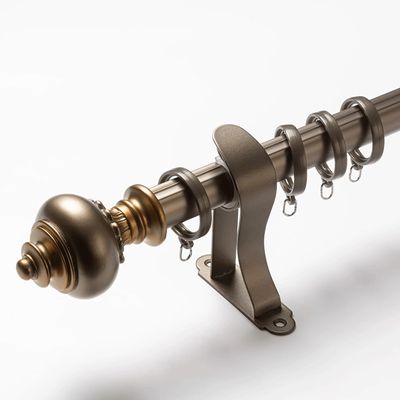Decorative Heavy-Duty Curtain Rod, Gold, 1.8 m (5.9 ft), with Mounting Hardware
