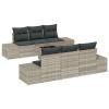 Homgoday 7-Piece Poly Rattan Garden Sofa Set with Cushions, Light Gray, Seats up to 6, Model 3346952 view 1