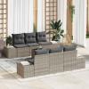 Homgoday 7-Piece Poly Rattan Garden Sofa Set with Cushions, Light Gray, Seats up to 6, Model 3346952 view 2