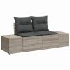 Homgoday 7-Piece Poly Rattan Garden Sofa Set with Cushions, Light Gray, Seats up to 6, Model 3346952 view 4