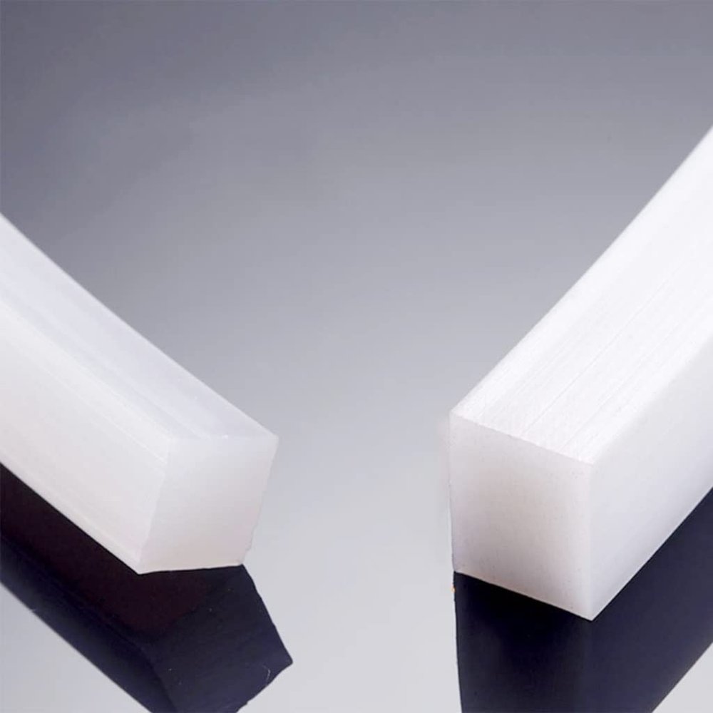 1-Piece 2 m High-Temperature-Resistant White Solid Silicone Rubber Sealing Strip, 5 × 5 mm