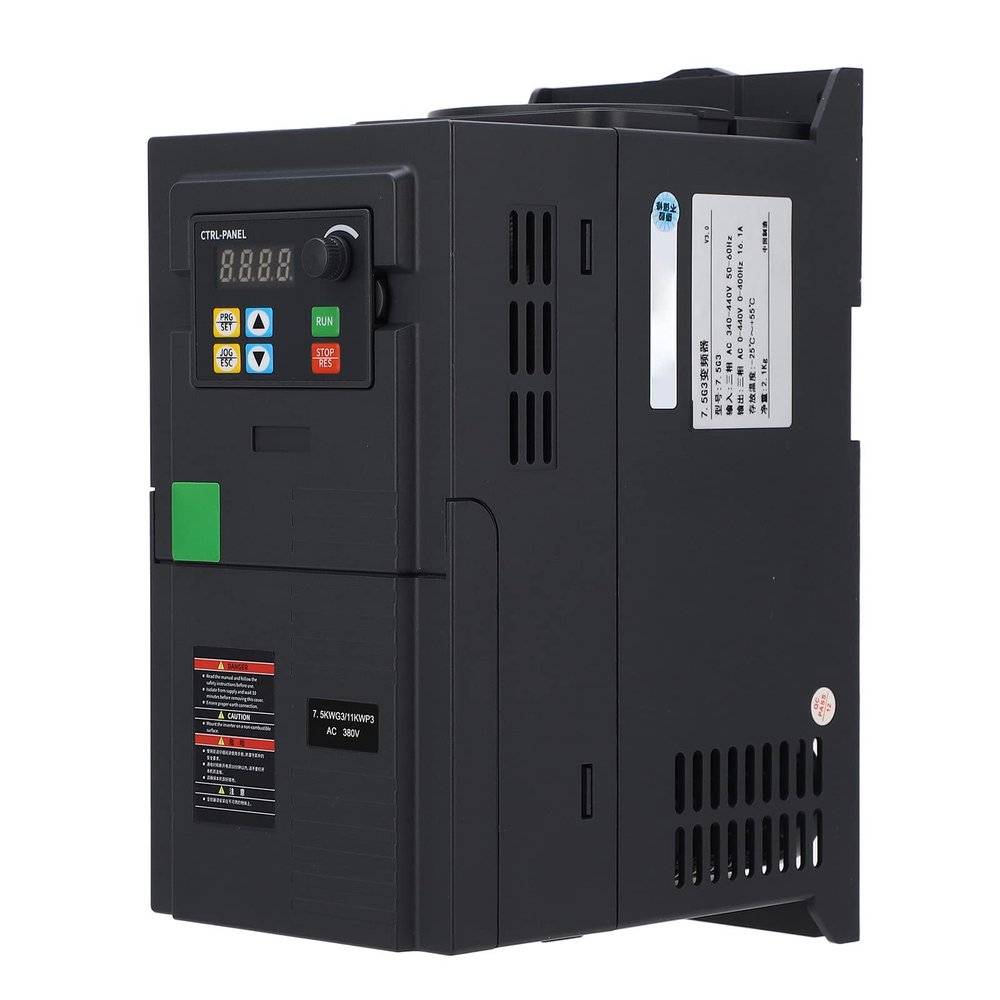 Variable Frequency Vector Inverter, 7.5 kW VFD, 3-Phase, 340–440 V Input, 0–440 V