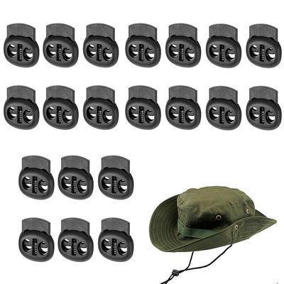 GNALIA 2-Hole Cord Locks, 24 mm, 20-Pack, Black