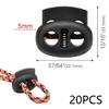 GNALIA 2-Hole Cord Locks, 24 mm, 20-Pack, Black view 2