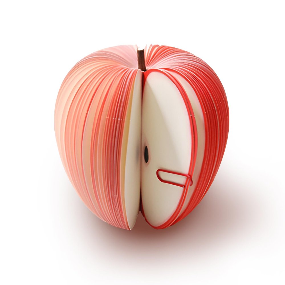 SYFUNLV Apple Sticky Notes, 100 Sheets, 3D Fruit-Shaped Memo Pad, Apple
