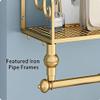Wall-Mounted Clothing Rack with Shelf, 100 cm, White view 3