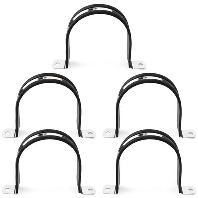 YYIGVMO 5-Pack 89 mm Rubber-Lined U-Clips, 304 Stainless Steel Pipe Clamps