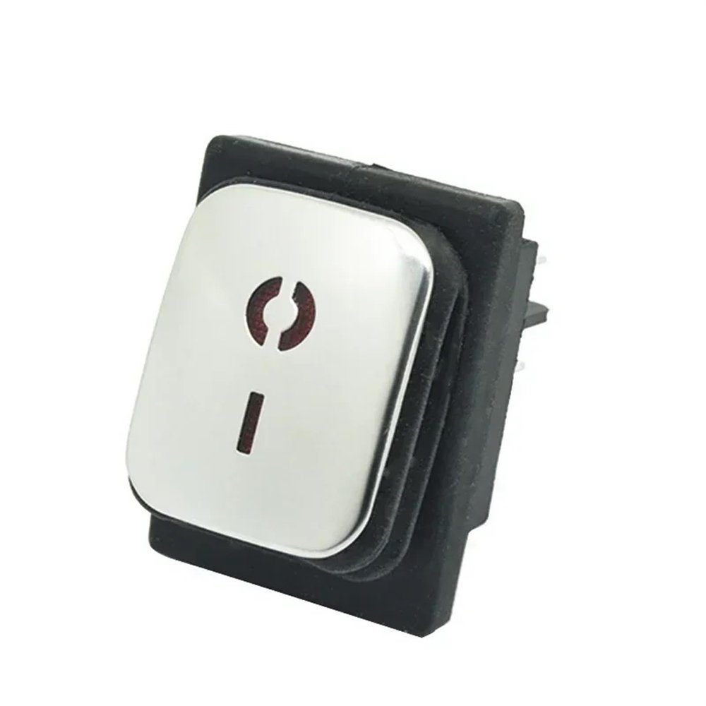 Stainless Steel 16A 250VAC Heavy-Duty KCD4-201 Latching Rocker Switch, ON/OFF, 12V/220V, Illuminated, 10-Pack