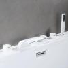 XJTNLB 5-Hole White Waterfall Bathtub Faucet with Pull-Out Hand Shower view 1
