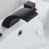 XJTNLB 5-Hole White Waterfall Bathtub Faucet with Pull-Out Hand Shower view 2