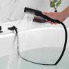 XJTNLB 5-Hole White Waterfall Bathtub Faucet with Pull-Out Hand Shower view 4