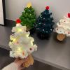 CHENRI DIY Crochet Christmas Tree Kit with LED Light and Wooden Base view 2