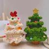 CHENRI DIY Crochet Christmas Tree Kit with LED Light and Wooden Base view 3