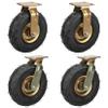 8-Inch and 10-Inch Pneumatic Rubber Casters, 4-Pack view 1