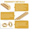 sourcing map 2-Set Brass Fully Threaded Rods, M6 x 1 mm, 150 mm, with Hex Nuts view 4