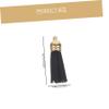 CLISPEED 100 Black Leather Tassel Charms for Crafts, Keychains, Jewelry Making and Bag Charms view 2