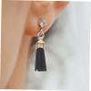 CLISPEED 100 Black Leather Tassel Charms for Crafts, Keychains, Jewelry Making and Bag Charms view 4