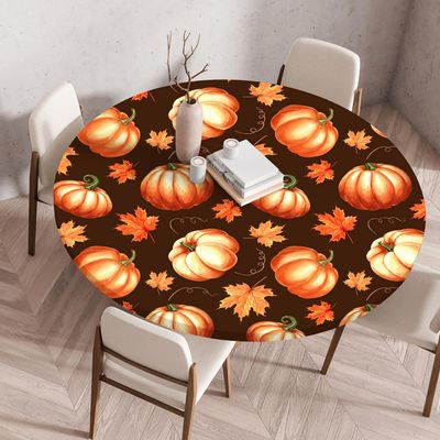 Odot Round Elastic Outdoor Tablecloth, Washable and Waterproof, Brown, 80 cm