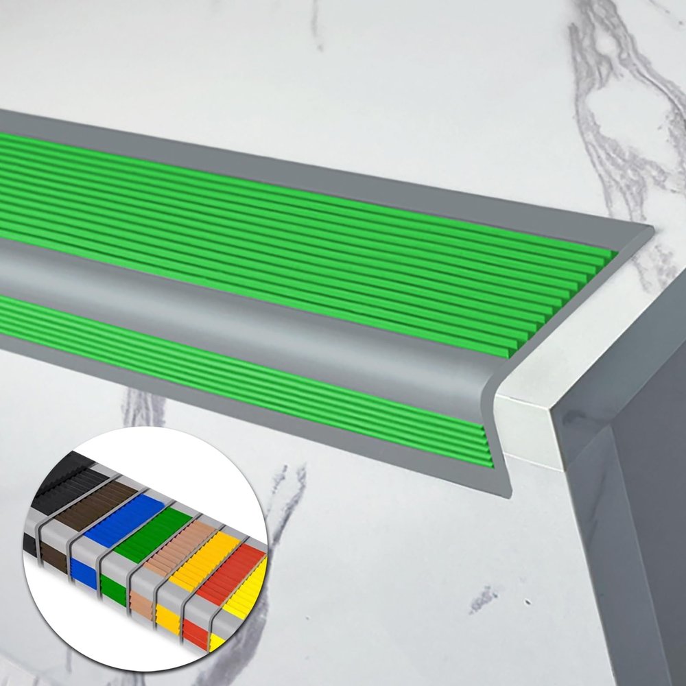 Non-Slip Fire-Resistant Self-Adhesive Stair Edge Protector, Green