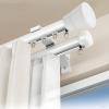 Double-Track Aluminum Curtain Rod and Room Divider, White, 1.60 m view 1