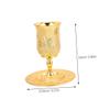VALICLUD Judaica Chalices with Tray, Set of 2, Gold Zinc Alloy view 2