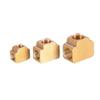 3-Way T-Shaped Brass Pipe Fitting, Equal Female BSP Threads, 3/8" view 2