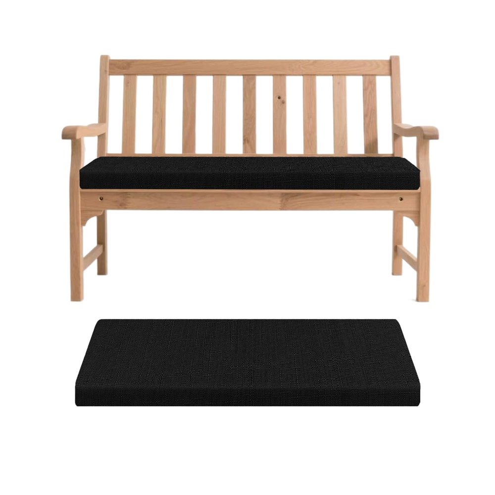 Removable Non-Slip Bench Cushion, Black, 100 x 55 x 5 cm