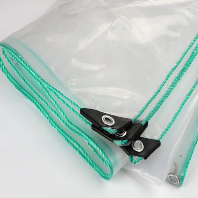 Clear Plastic Partition Curtain Tarp, Waterproof, with Eyelets, 6 x 8 m