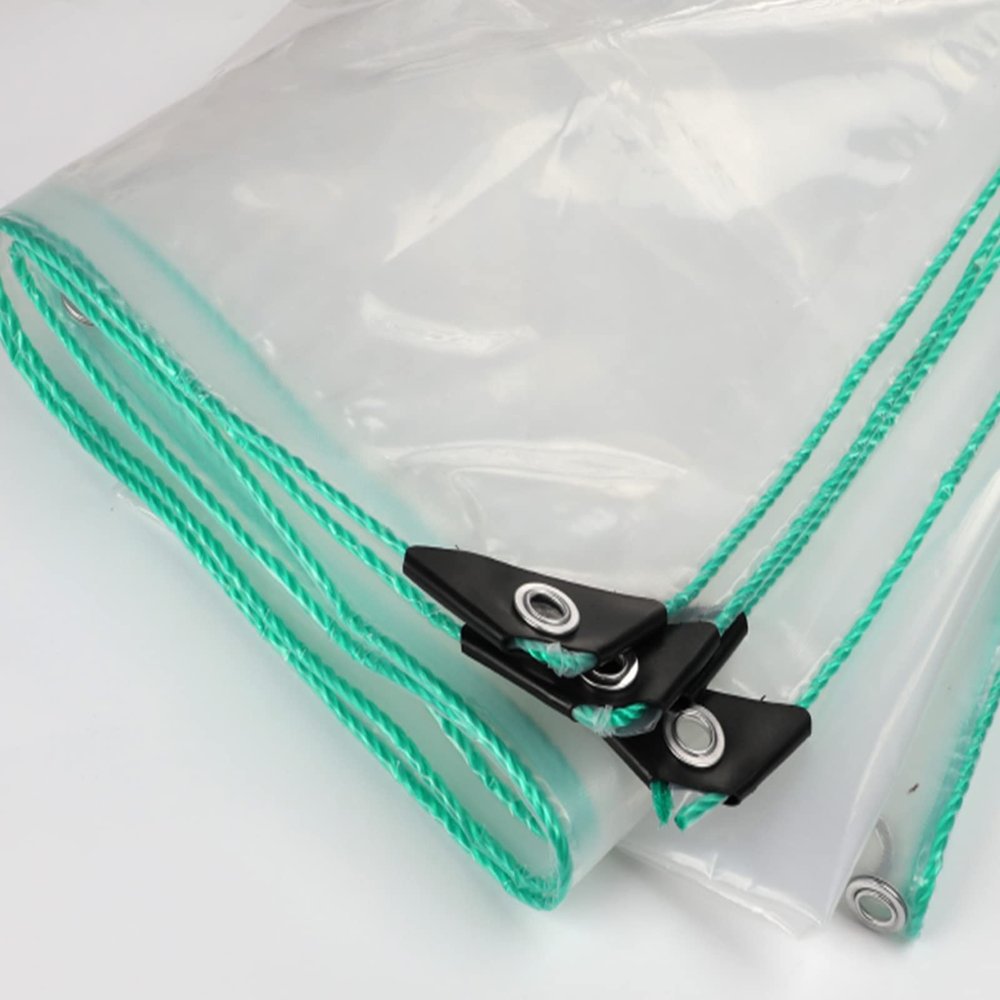 Clear Plastic Partition Curtain Tarp, Waterproof, with Eyelets, 6 x 8 m