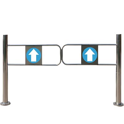 SHAHRYAR Automatic One-Way Stainless Steel Swing Gate, Self-Closing Pedestrian Barrier, 120 x 100 cm
