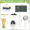 8-Piece Matcha Set with Bowl, Spoon, Whisk, Whisk Holder, Sieve, and Dishcloth, Gift for Matcha Lovers (Black) view 2