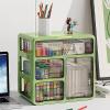 Desktop Storage Box for Desk Drawers and Makeup, Green, 32.5 × 32.5 cm view 1