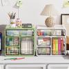Desktop Storage Box for Desk Drawers and Makeup, Green, 32.5 × 32.5 cm view 3