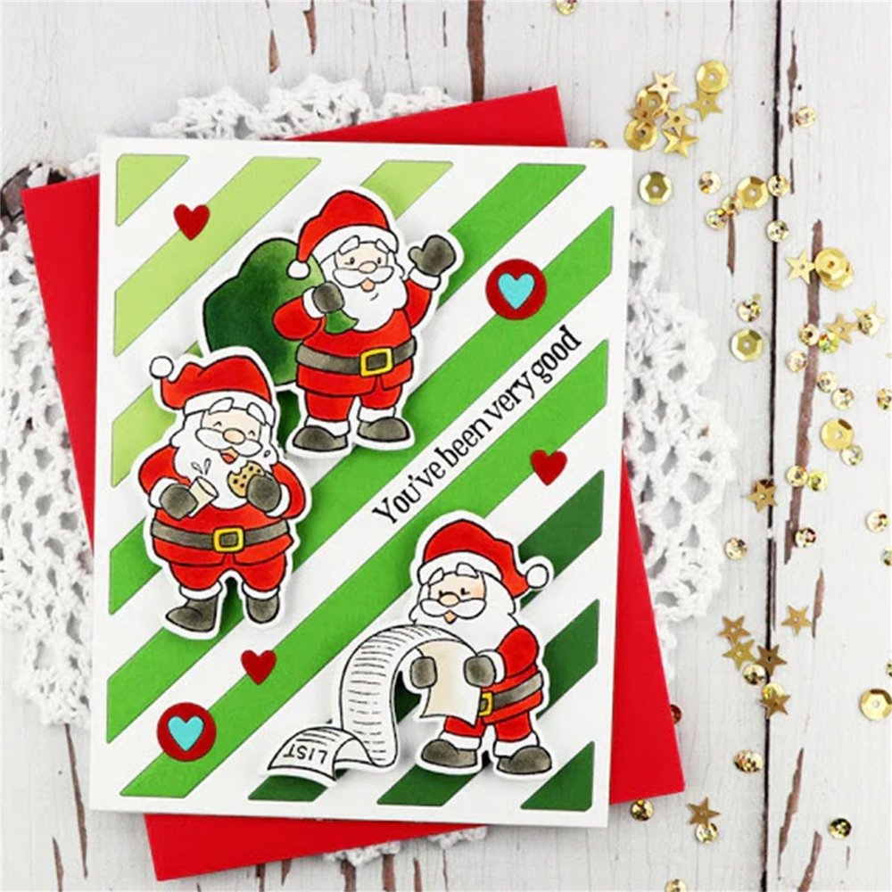 Christmas Santa Silicone Stamp and Metal Die for Card Making