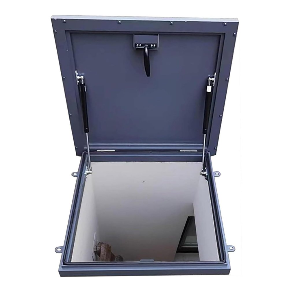 Weather-Resistant Roof Hatch Cover, Galvanized Steel, 60 x 100 cm