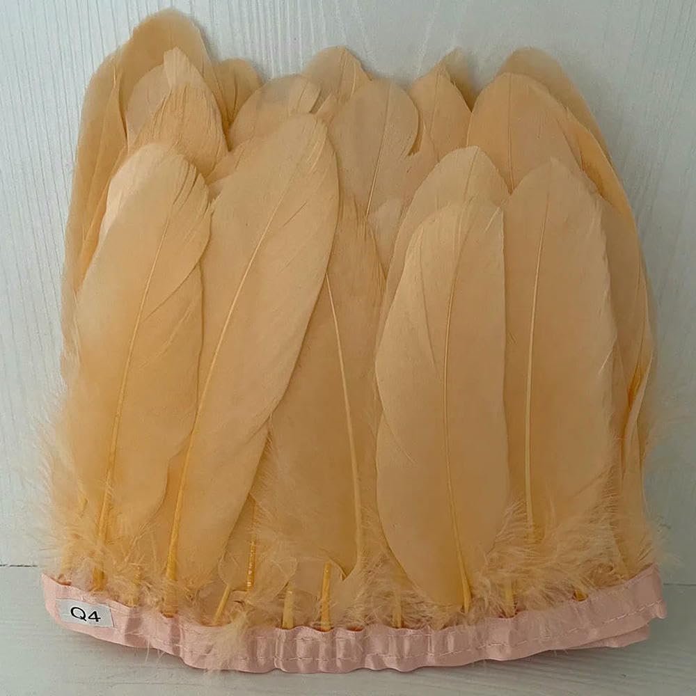 SIHAOYY (1520 cm) Natural Goose Feather Fringe Trim, Premium Feather Trim for Wedding Decor, DIY Costumes and Sewing