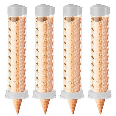 Wall-Mounted Ice Cream Cone Dispenser Holder, Stainless Steel, 16 x 3 in