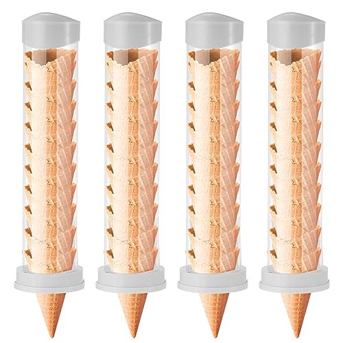 Wall-Mounted Ice Cream Cone Dispenser Holder, Stainless Steel, 16 x 3 in