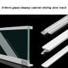 Heavy-Duty Roller Sliding Door Hardware Kit, Smooth-Gliding Track for Glass Cabinets, Bookcases, Wardrobes, Cabinets and Display Cases view 4