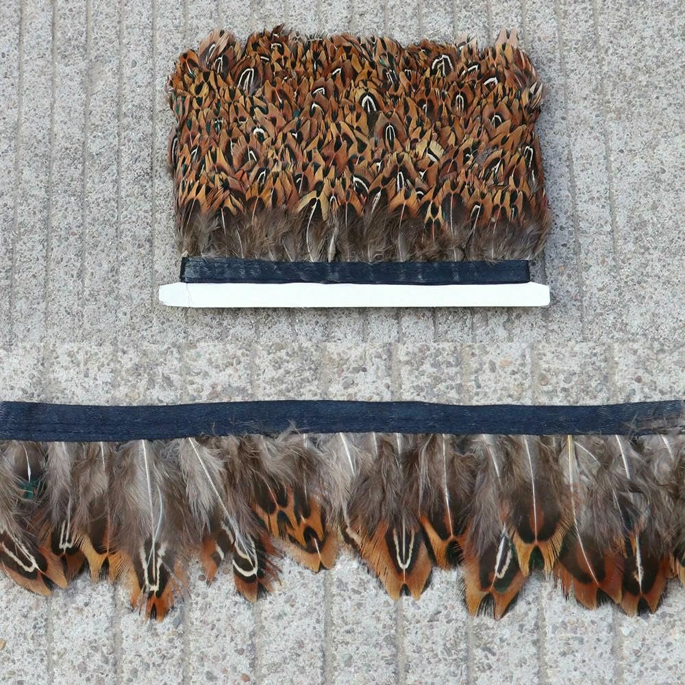 Jhdwu 1 Meter Natural Pheasant Feather Fringe Trim