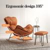 Rocking Chair with Padded Cushions and Wooden Legs view 3