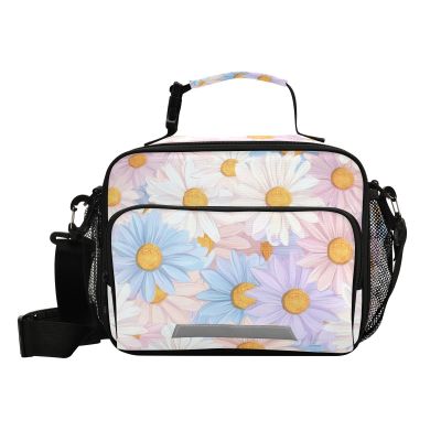 siphylline White Pastel Daisy Blooms Lunch Box for Women