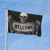 Skeleton Horror Welcome Banner, Spooky Yard Flag, 90 x 150 cm view 2