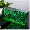 Transparent Solid Glass Bricks, Ice Crystal Pattern, Green, 4 Pcs view 1