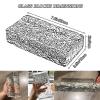 Transparent Solid Glass Bricks, Ice Crystal Pattern, Green, 4 Pcs view 2