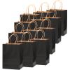 Gcardist 50-Pack Black Medium Paper Gift Bags with Handles, 10.6 x 8.3 x 4.3 in view 2