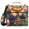 3-Ring Zipper Binder, Phalaenopsis Toucan Tropical Flower, 1.5-Inch Organizer with Shoulder Strap, Fits 33-Inch Laptops and 500 Sheets view 1