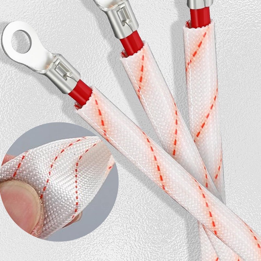 Insulated Fiberglass Cable Sleeve, Heat-Resistant to 180°C, 100 m/328 ft, 35 mm